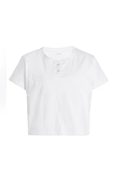 Leset Margo Cotton Henley Top In White