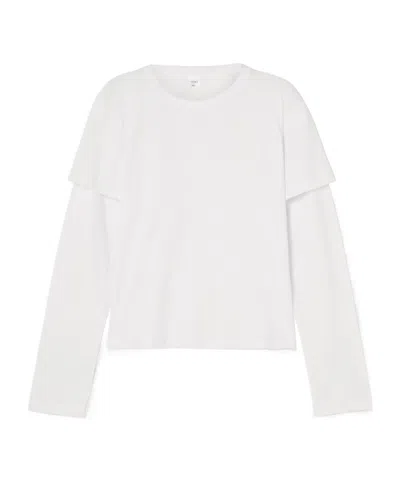 Leset Margo Layered Cotton-jersey T-shirt In Neutral