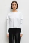 Leset Margo Layered Long Sleeve Tee In White