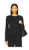 Leset Maya Long-sleeve Cotton T-shirt In Black