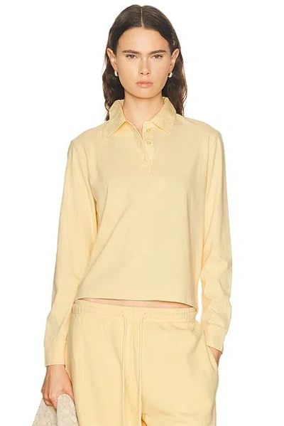 Leset Margo Long Sleeve Polo In Yellow
