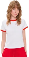 Leset Margo Cotton Ringer T-shirt In White