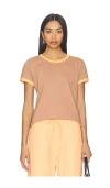 Leset Margo Ringer Tee In Brown