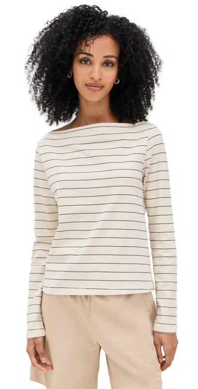 LESET MARGO STRIPE BOATNECK NATURAL/MIDNIGHT STRIPE