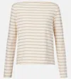 Leset Margo Striped Cotton Jersey T-shirt In Black