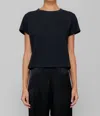 Leset Margo Short-sleeve Cotton Crewneck Tee In Black