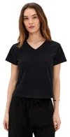 Leset Margo V Neck Tee In Black