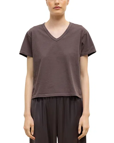 Leset Margo V Neck Tee In Brown