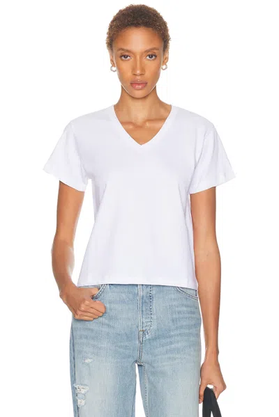 Leset Margo V Neck Tee In White