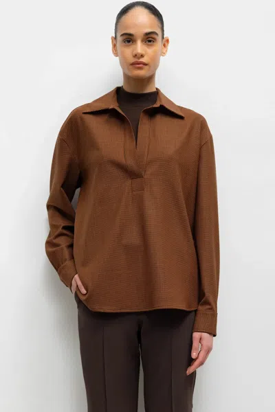 Leset Maya Pullover Shirt In Brown