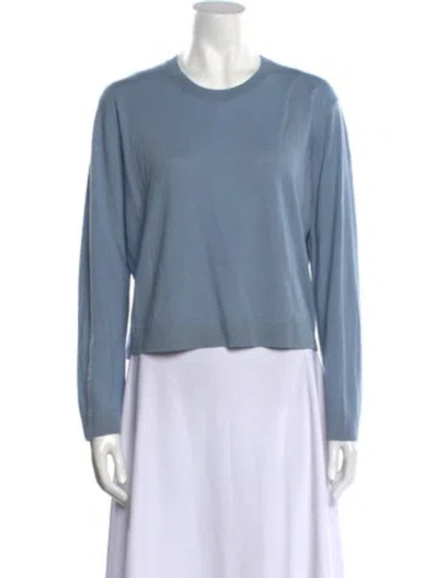Pre-owned Leset Merino Wool Crew Neck Sweater In Blue