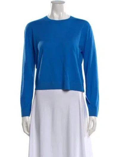 Pre-owned Leset Merino Wool Crew Neck Sweater In Blue