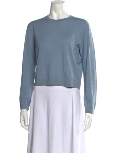 Pre-owned Leset Merino Wool Crew Neck Sweater In Blue