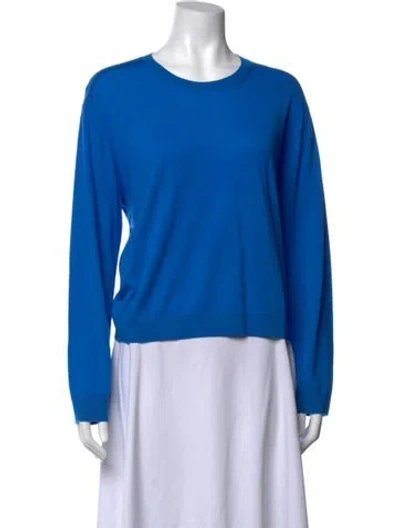 Pre-owned Leset Merino Wool Crew Neck Sweater In Blue