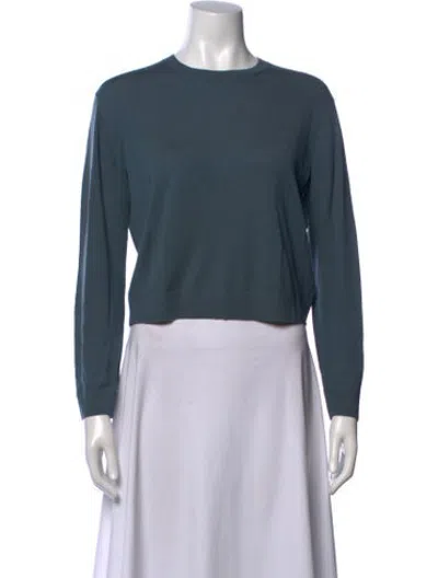 Pre-owned Leset Merino Wool Crew Neck Sweater In Blue