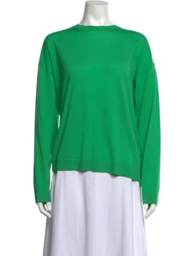 Pre-owned Leset Merino Wool Crew Neck Sweater In Green