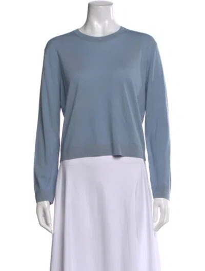 Pre-owned Leset Merino Wool Crew Neck Top In Blue
