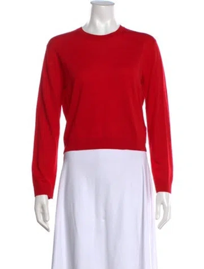 Pre-owned Leset Merino Wool Crew Neck Top In Red