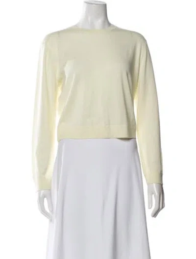 Pre-owned Leset Merino Wool Crew Neck Top In Yellow