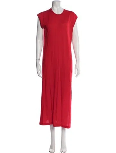 Pre-owned Leset Merino Wool Long Dress In Red