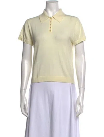 Pre-owned Leset Merino Wool Short Sleeve Polo In Neutrals