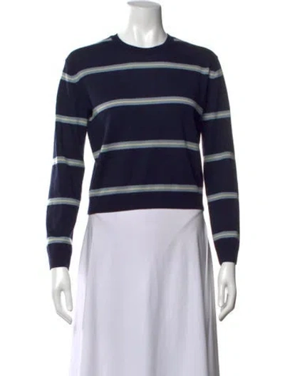 Pre-owned Leset Merino Wool Striped Sweater In Blue