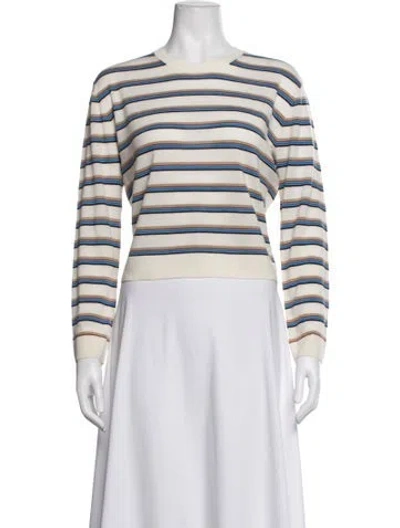 Pre-owned Leset Merino Wool Striped Sweater In Neutrals