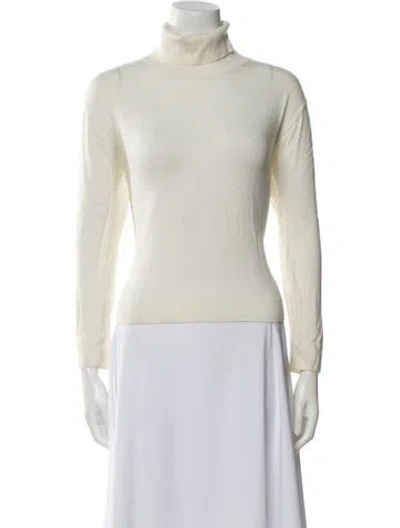 Pre-owned Leset Merino Wool Turtleneck Sweater In Neutral