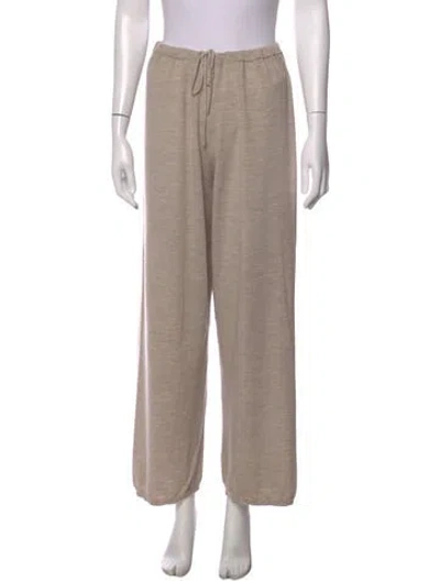 Pre-owned Leset Merino Wool Wide Leg Pants In Neutral
