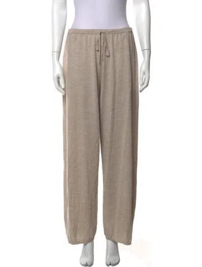 Pre-owned Leset Merino Wool Wide Leg Pants In Neutrals