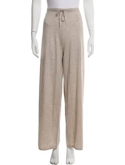 Pre-owned Leset Merino Wool Wide Leg Pants W/ Tags In Neutral