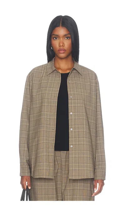 Leset Mia Oversized Shirt In Brown