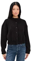 Leset Mica Collarless Blouson Jacket Black In Black