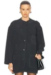 Leset Mica Pocket Cardigan In Charcoal