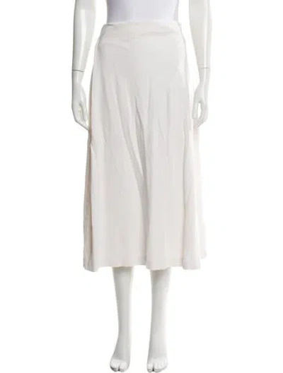 Pre-owned Leset Midi Length Skirt In White