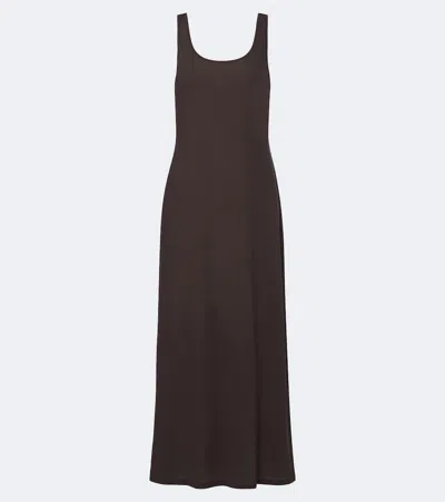Leset Milo Cotton Maxi Dress In Brown