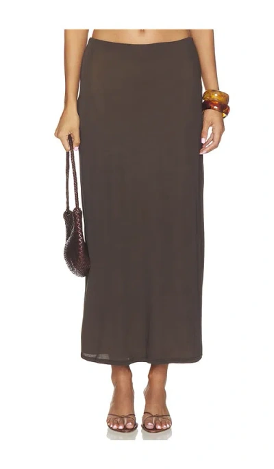 Leset Milo Midi Skirt In Hickory & Daffodil