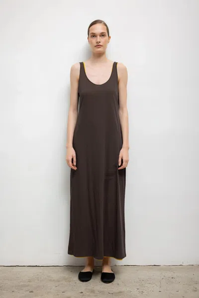 Leset Milo Scoop Tank Dress In Brown