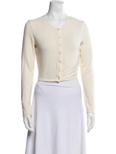 Pre-owned Leset Mock Neck Long Sleeve Crop Top In Blue