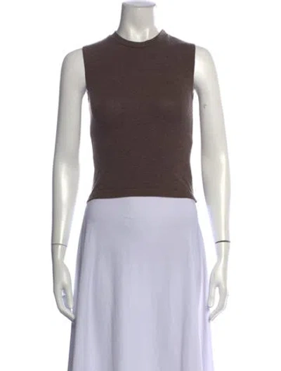 Pre-owned Leset Mock Neck Sleeveless Top In Green