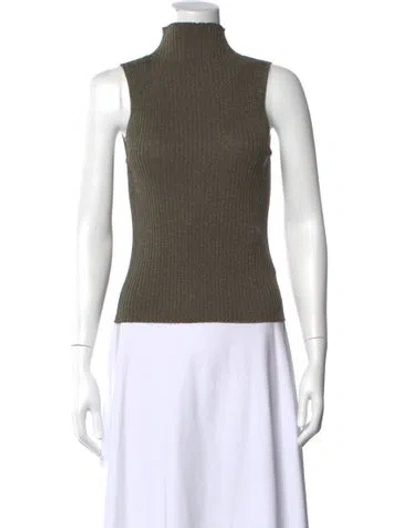Pre-owned Leset Mock Neck Sleeveless Top W/ Tags In Green