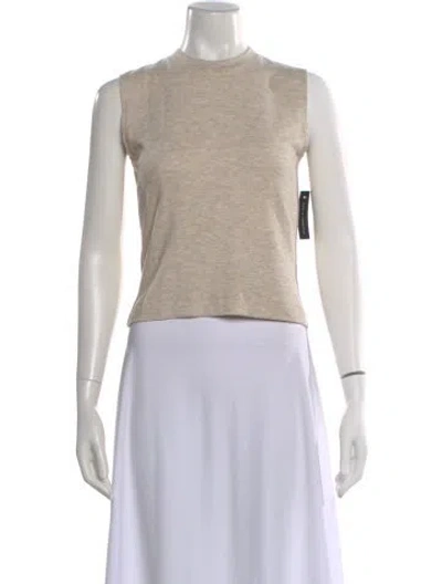 Pre-owned Leset Mock Neck Sleeveless Top W/ Tags In Neutral