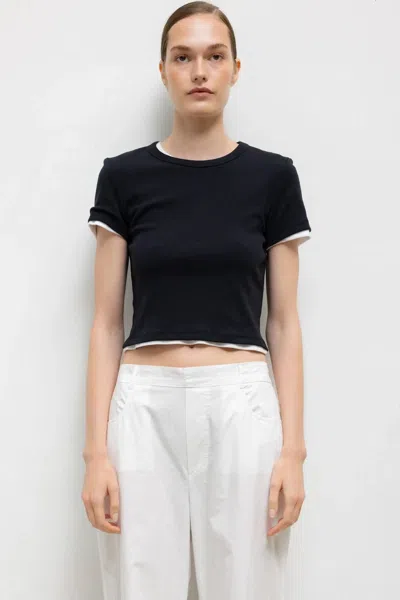 Leset Nando Baby Tee In Black
