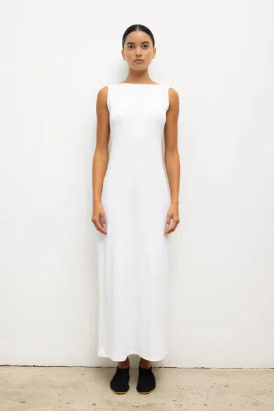 Leset Nando Boatneck Maxi Dress In White