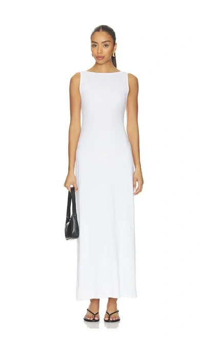 Leset Nando Boatneck Maxi Dress In White