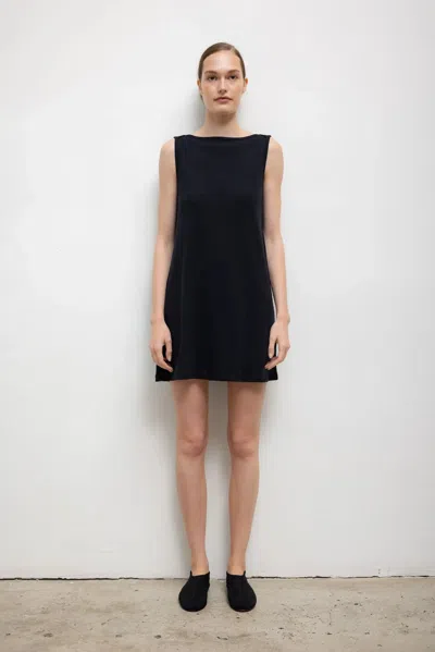 Leset Nando Boatneck Mini Dress In Black
