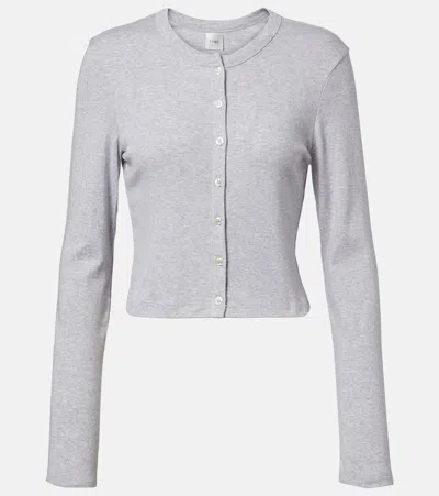 Leset Nando Cotton Jersey Cardigan In Purple