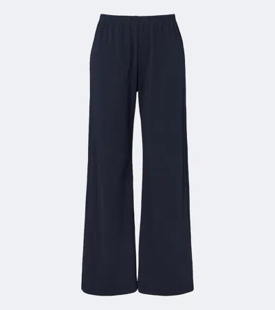 Leset Nando Cotton Wide-leg Pants In Blue