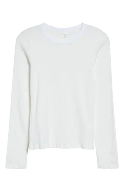 Leset Nando Knit Slim Fit Long Sleeve Top In White