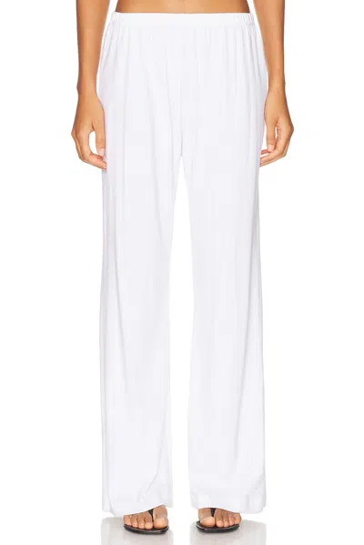 Leset Pointelle Crop Wide Leg Pant In White